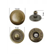Кнопка Альфа 54 - 12,5 мм, цв. антик